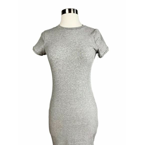 SUSANA MONACO Ribbed Jersey Knit Dress Sheath Midi Cap Sleeve Crewneck Small NWT - Picture 3 of 9